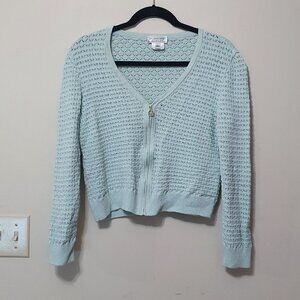 St John Blended Wool Knitted Crewneck Cardigan